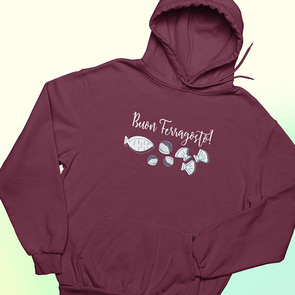 Buon Ferragosto Seafood Doodles Hoodie -Image by Shutterstock