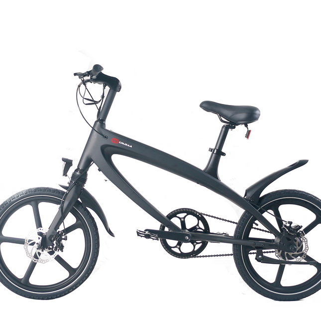 Official Carbon Black E-Bike with Built-in Speakers & Bluetooth (Range up to 60km)
