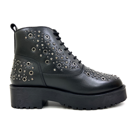 Robyn Black Studded Bootie