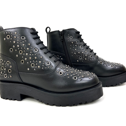 Robyn Black Studded Bootie