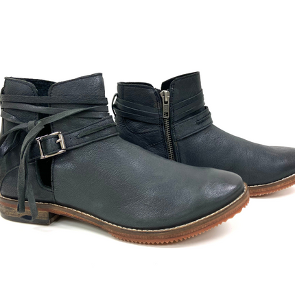 Fringe Black Vintage Booties