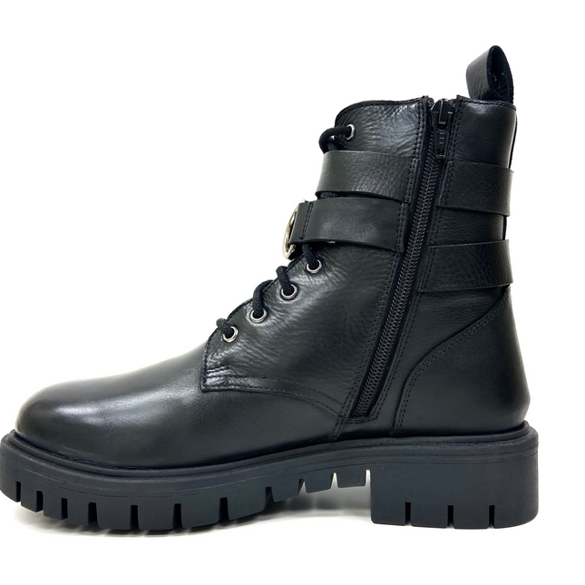 Ivy Black Ringed Combat Boot