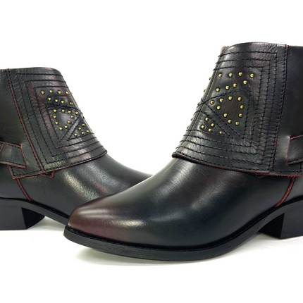 Jully Cherry Studded Western Boot
