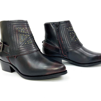 Jully Cherry Studded Western Boot