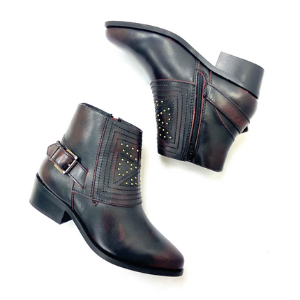 Jully Cherry Studded Western Boot