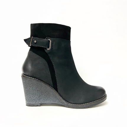Isabel Black Wedge Boot