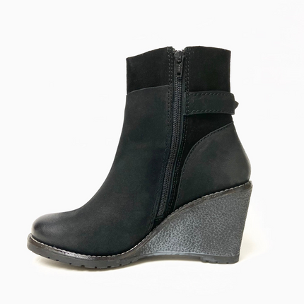 Isabel Black Wedge Boot
