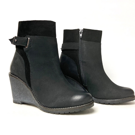 Isabel Black Wedge Boot