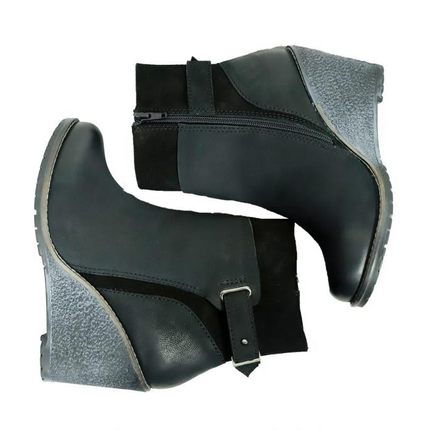 Isabel Black Wedge Boot