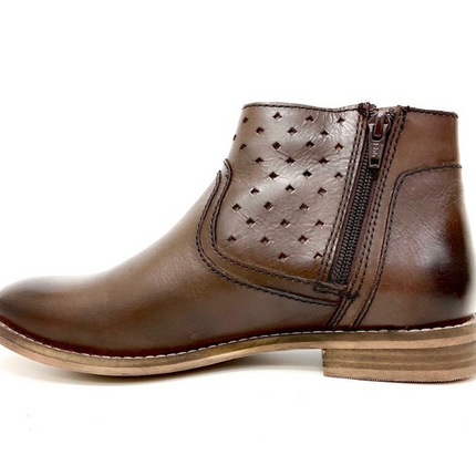 Gabriella Brown Perforated Bootie