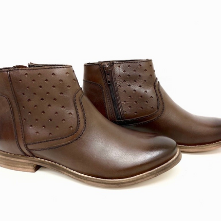 Gabriella Brown Perforated Bootie
