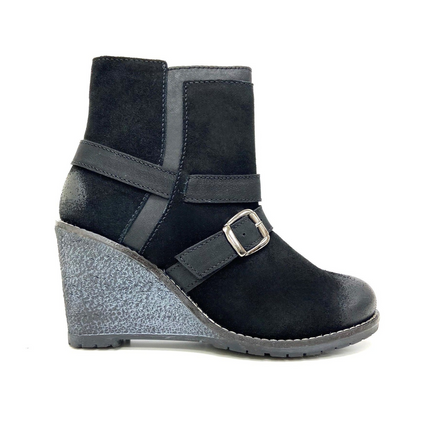 Maria Black Suede Wedge Bootie