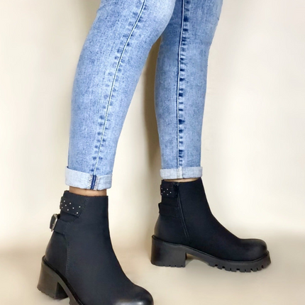 Tornado Black Studded Bootie