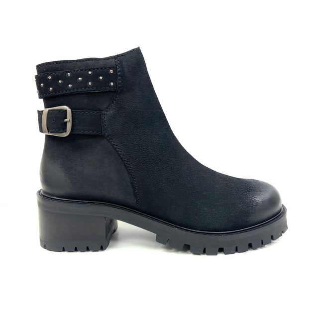 Tornado Black Studded Bootie