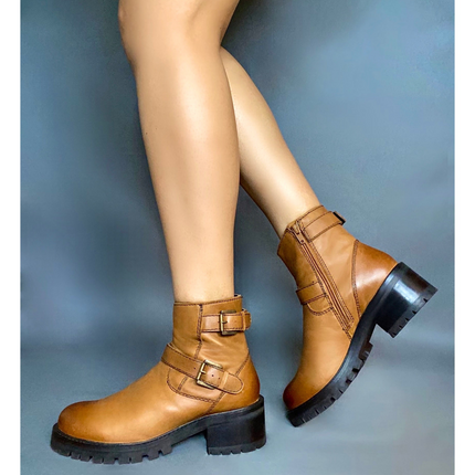 Terminator Tan Platform Bootie