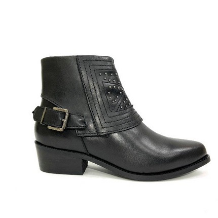 Jully Black Studded Western Boot