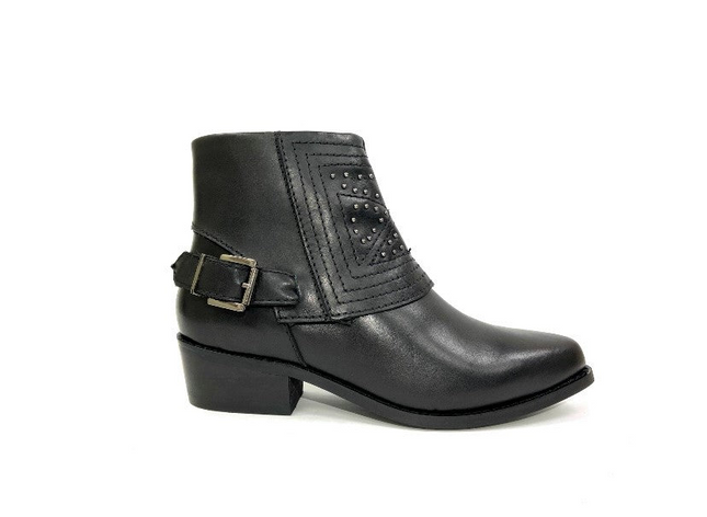Jully Black Studded Western Boot
