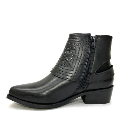 Jully Black Studded Western Boot