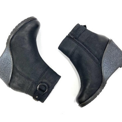 Sophie Black Wedge Bootie