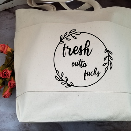 Funny Sarcastic Large Heavy Cotton Canvas Tote Bag with Pockets | Reusable Canvas Bag for Shopping, Beach or Overnight | Sarcasm Quote Bag