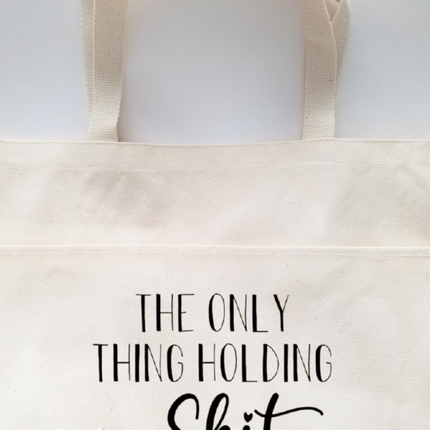 Sarcastic Heavy Cotton Canvas Tote | Large Funny Tote Bag with Pockets | Reusable Bag for Shopping, Beach, Books, or Overnight