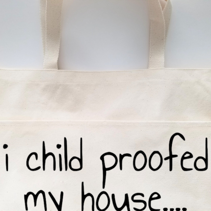 Sarcastic Heavy Cotton Canvas Tote | Large Funny Tote Bag with Pockets | Reusable Bag for Shopping, Beach, Books, or Overnight