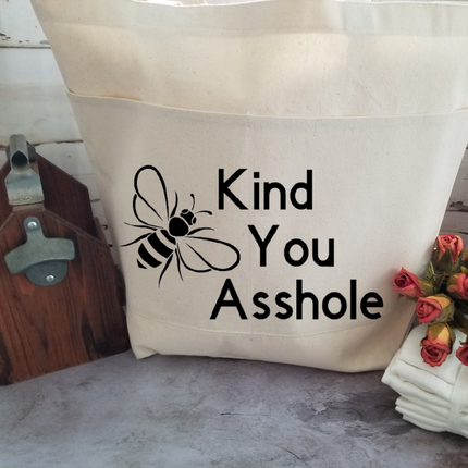 Sarcastic Heavy Cotton Canvas Tote | Large Funny Tote Bag with Pockets | Reusable Bag for Shopping, Beach, Books, or Overnight