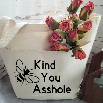 Sarcastic Heavy Cotton Canvas Tote | Large Funny Tote Bag with Pockets | Reusable Bag for Shopping, Beach, Books, or Overnight
