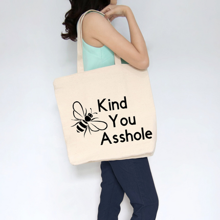 Sarcastic Heavy Cotton Canvas Tote | Large Funny Tote Bag with Pockets | Reusable Bag for Shopping, Beach, Books, or Overnight