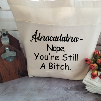 Sarcastic Heavy Cotton Canvas Tote | Large Funny Tote Bag with Pockets | Reusable Bag for Shopping, Beach, Books, or Overnight