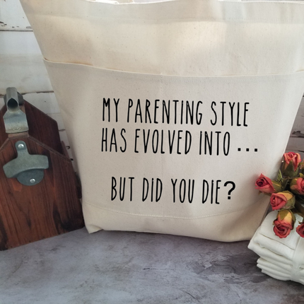 Funny Sarcastic Large Heavy Cotton Canvas Tote Bag with Pockets | Reusable Canvas Bag for Shopping, Beach or Overnight | Sarcasm Quote Bag
