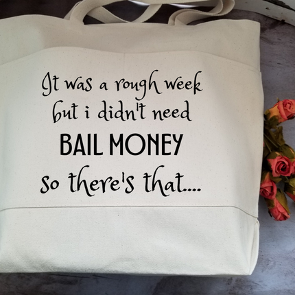 Funny Sarcastic Large Heavy Cotton Canvas Tote Bag with Pockets | Reusable Canvas Bag for Shopping, Beach or Overnight | Sarcasm Quote Bag