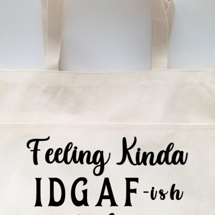 Sarcastic Heavy Cotton Canvas Tote | Large Funny Tote Bag with Pockets | Reusable Bag for Shopping, Beach, Books, or Overnight