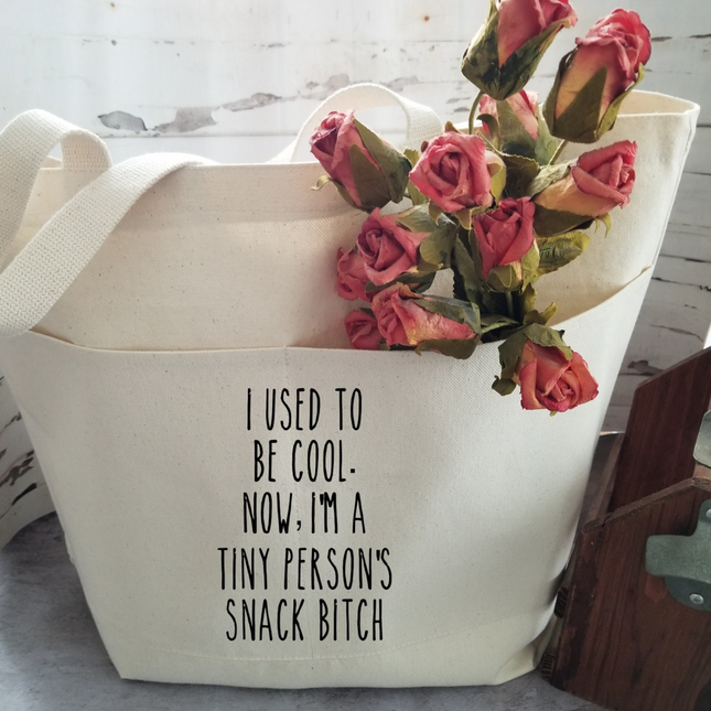 Funny Sarcastic Large Heavy Cotton Canvas Tote Bag with Pockets | Reusable Canvas Bag for Shopping, Beach or Overnight | Sarcasm Quote Bag
