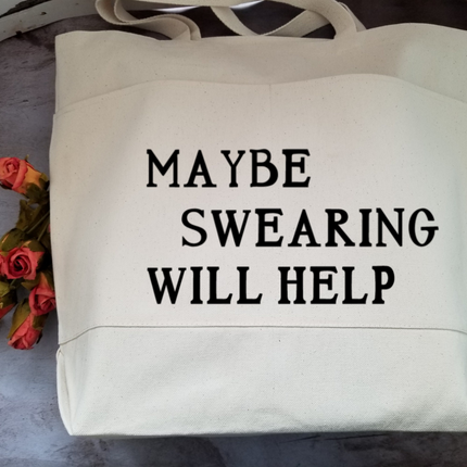 Funny Sarcastic Large Heavy Cotton Canvas Tote Bag with Pockets | Reusable Canvas Bag for Shopping, Beach or Overnight | Sarcasm Quote Bag