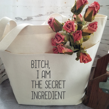 Funny Sarcastic Large Heavy Cotton Canvas Tote Bag with Pockets | Reusable Canvas Bag for Shopping, Beach or Overnight | Sarcasm Quote Bag