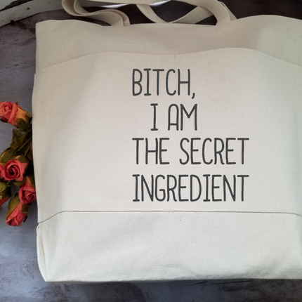 Funny Sarcastic Large Heavy Cotton Canvas Tote Bag with Pockets | Reusable Canvas Bag for Shopping, Beach or Overnight | Sarcasm Quote Bag