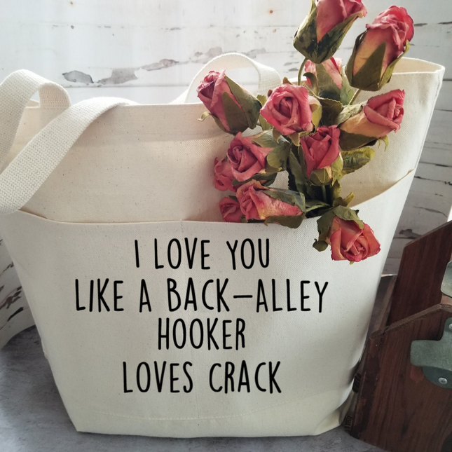 Sarcastic Heavy Cotton Canvas Tote | Large Funny Tote Bag with Pockets | Reusable Bag for Shopping, Beach, Books, or Overnight