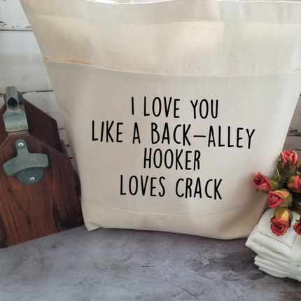 Sarcastic Heavy Cotton Canvas Tote | Large Funny Tote Bag with Pockets | Reusable Bag for Shopping, Beach, Books, or Overnight