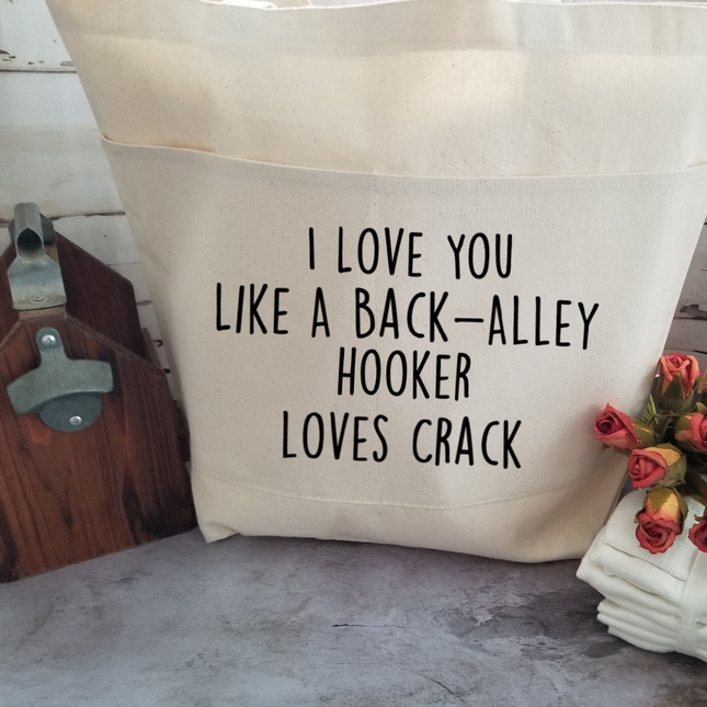Sarcastic Heavy Cotton Canvas Tote | Large Funny Tote Bag with Pockets | Reusable Bag for Shopping, Beach, Books, or Overnight