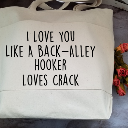 Sarcastic Heavy Cotton Canvas Tote | Large Funny Tote Bag with Pockets | Reusable Bag for Shopping, Beach, Books, or Overnight