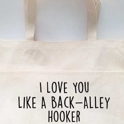 Sarcastic Heavy Cotton Canvas Tote | Large Funny Tote Bag with Pockets | Reusable Bag for Shopping, Beach, Books, or Overnight