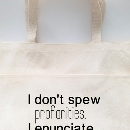 Sarcastic Heavy Cotton Canvas Tote | Large Funny Tote Bag with Pockets | Reusable Bag for Shopping, Beach, Books, or Overnight