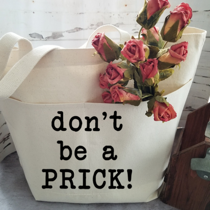 Heavy Cotton Canvas Tote | Large Funny Tote Bag with Pockets | Reusable Bag for Shopping, Beach. Books, or Overnight
