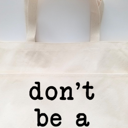 Heavy Cotton Canvas Tote | Large Funny Tote Bag with Pockets | Reusable Bag for Shopping, Beach. Books, or Overnight