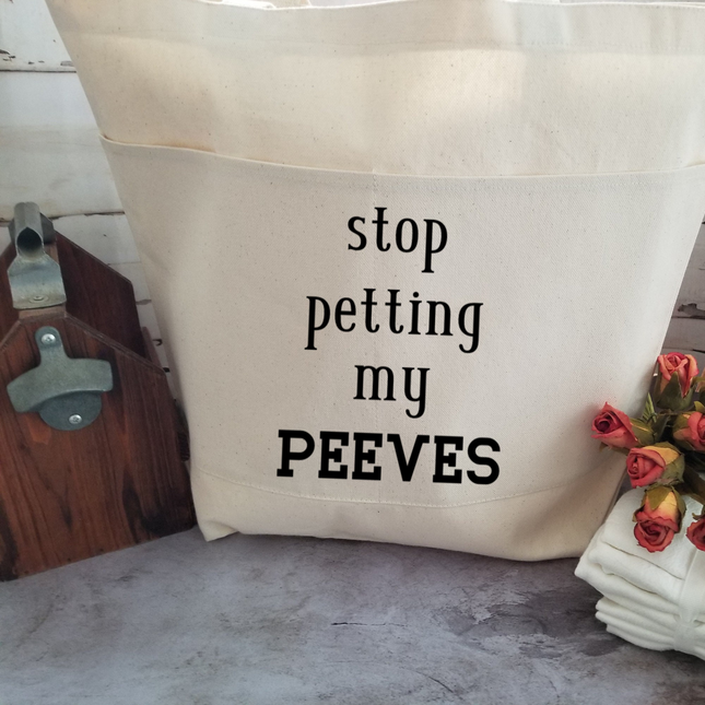 Humorous Heavy Cotton Canvas Tote | Large Funny Tote Bag with Pockets | Reusable Bag for Shopping, Beach, Books, or Overnight