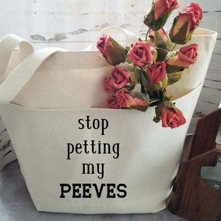 Humorous Heavy Cotton Canvas Tote | Large Funny Tote Bag with Pockets | Reusable Bag for Shopping, Beach, Books, or Overnight