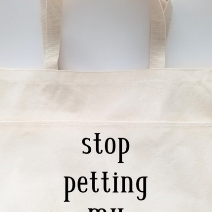 Humorous Heavy Cotton Canvas Tote | Large Funny Tote Bag with Pockets | Reusable Bag for Shopping, Beach, Books, or Overnight