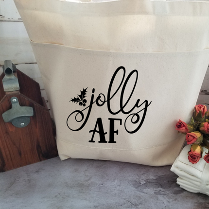 Funny Christmas Tote Bag Funny Tote Bag Cotton Canvas Tote Reusable Grocery Bag Tote Bag with Pockets Farmers Market Bag Funny Shopping Bag