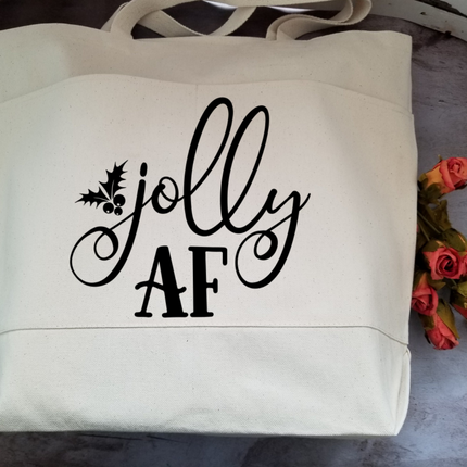 Funny Christmas Tote Bag Funny Tote Bag Cotton Canvas Tote Reusable Grocery Bag Tote Bag with Pockets Farmers Market Bag Funny Shopping Bag